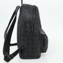 MCM Vicetos Logogram Backpack PVC Black Silver Auth ka3959A-3