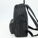 MCM Vicetos Logogram Backpack PVC Black Silver Auth ka3959A-4