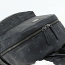 MCM Vicetos Logogram Backpack PVC Black Silver Auth ka3959A-6