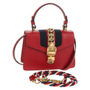 GUCCI Silvi Sherry Line Hand Bag Leather 3way Red Gold 470270 Auth ka395AV-1