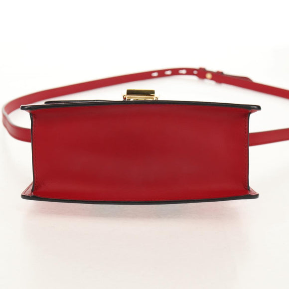 GUCCI Silvi Sherry Line Hand Bag Leather 3way Red Gold 470270 Auth ka395AV