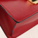 GUCCI Silvi Sherry Line Hand Bag Leather 3way Red Gold 470270 Auth ka395AV-16