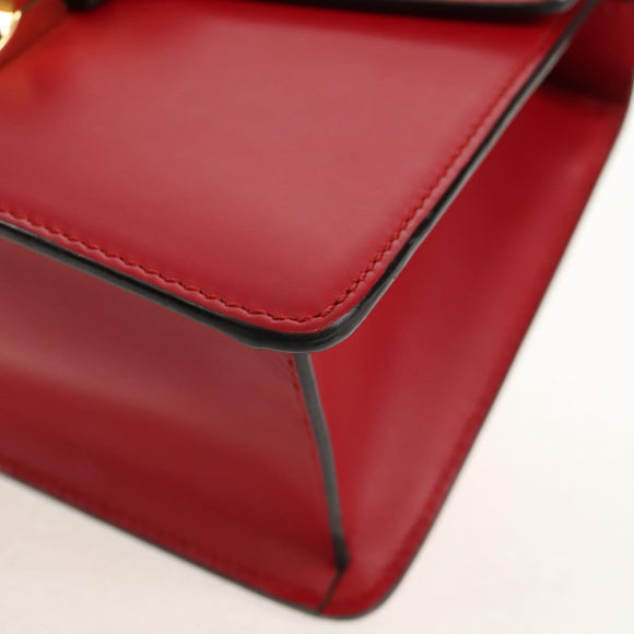 GUCCI Silvi Sherry Line Hand Bag Leather 3way Red Gold 470270 Auth ka395AV