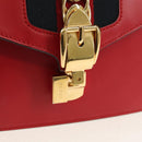 GUCCI Silvi Sherry Line Hand Bag Leather 3way Red Gold 470270 Auth ka395AV-22