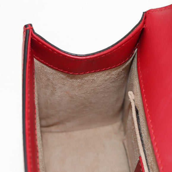 GUCCI Silvi Sherry Line Hand Bag Leather 3way Red Gold 470270 Auth ka395AV