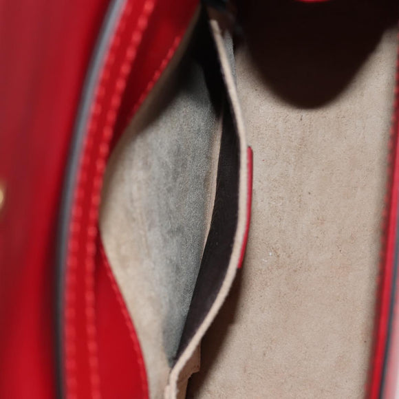 GUCCI Silvi Sherry Line Hand Bag Leather 3way Red Gold 470270 Auth ka395AV