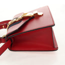 GUCCI Silvi Sherry Line Hand Bag Leather 3way Red Gold 470270 Auth ka395AV-3