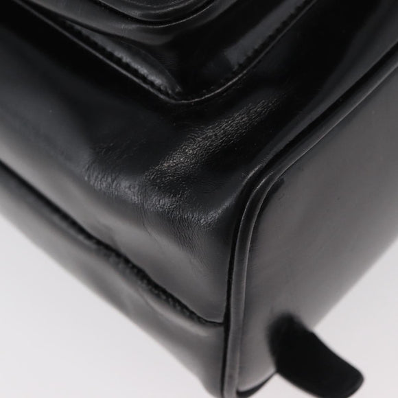 GUCCI Bamboo Backpack Patent leather Black Silver 003 2058 0016 5 Auth ka3960