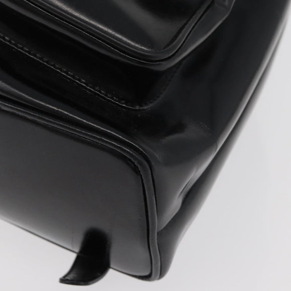 GUCCI Bamboo Backpack Patent leather Black Silver 003 2058 0016 5 Auth ka3960