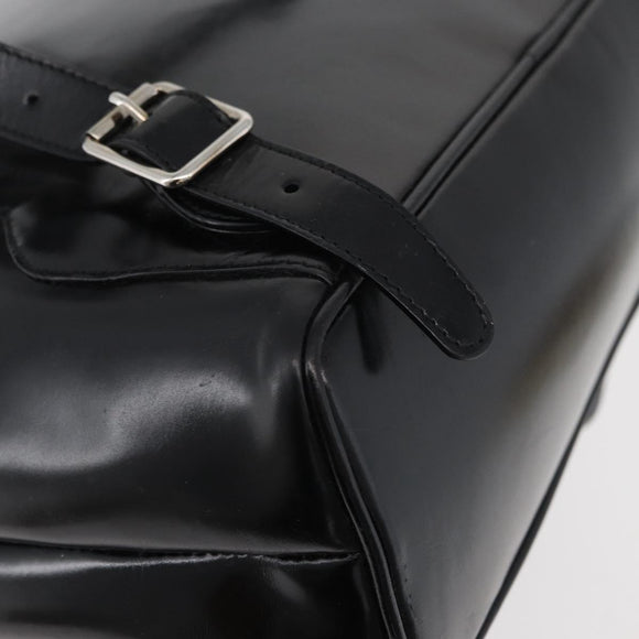 GUCCI Bamboo Backpack Patent leather Black Silver 003 2058 0016 5 Auth ka3960