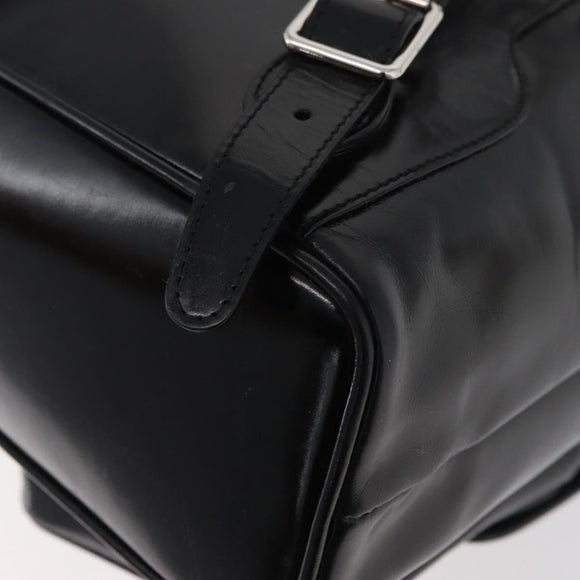 GUCCI Bamboo Backpack Patent leather Black Silver 003 2058 0016 5 Auth ka3960