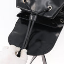 GUCCI Bamboo Backpack Patent leather Black Silver 003 2058 0016 5 Auth ka3960-10