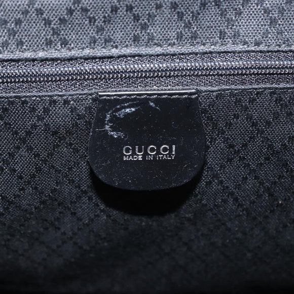 GUCCI Bamboo Backpack Patent leather Black Silver 003 2058 0016 5 Auth ka3960