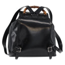 GUCCI Bamboo Backpack Patent leather Black Silver 003 2058 0016 5 Auth ka3960-2