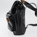 GUCCI Bamboo Backpack Patent leather Black Silver 003 2058 0016 5 Auth ka3960-3