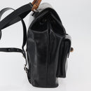 GUCCI Bamboo Backpack Patent leather Black Silver 003 2058 0016 5 Auth ka3960-4