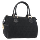 FENDI Zucca Canvas Hand Bag Black Gold Auth ka3961-1