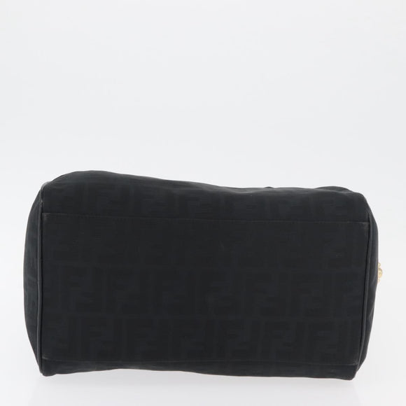 FENDI Zucca Canvas Hand Bag Black Gold Auth ka3961