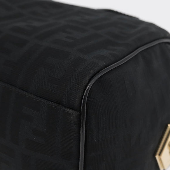 FENDI Zucca Canvas Hand Bag Black Gold Auth ka3961