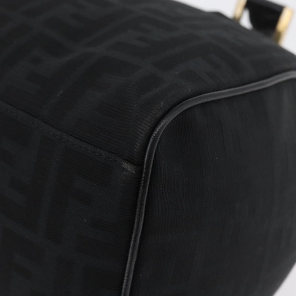 FENDI Zucca Canvas Hand Bag Black Gold Auth ka3961