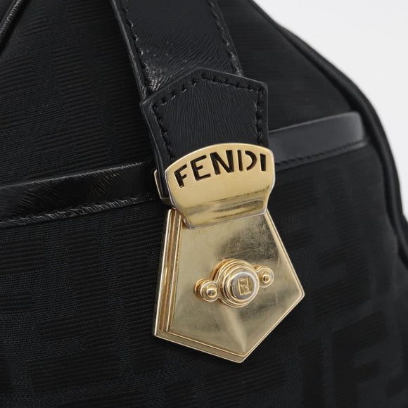 FENDI Zucca Canvas Hand Bag Black Gold Auth ka3961