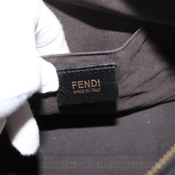 FENDI Zucca Canvas Hand Bag Black Gold Auth ka3961