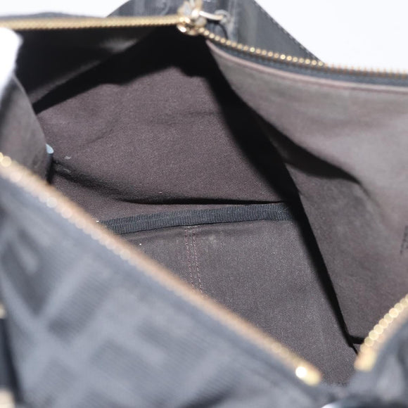 FENDI Zucca Canvas Hand Bag Black Gold Auth ka3961