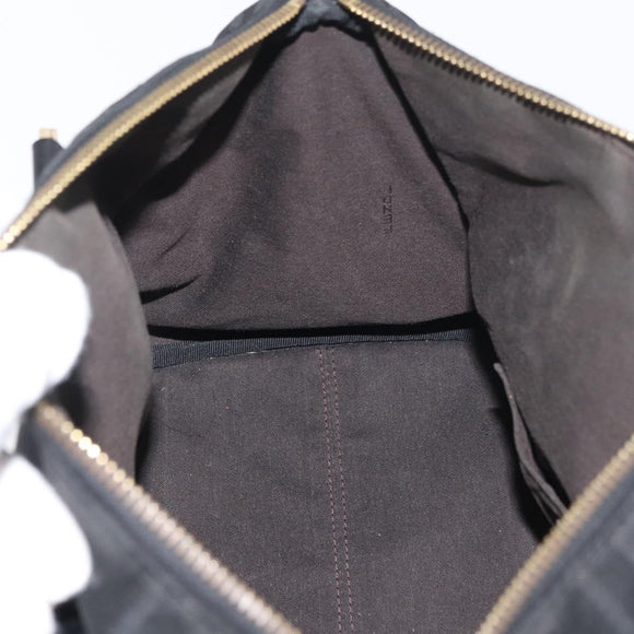 FENDI Zucca Canvas Hand Bag Black Gold Auth ka3961