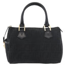 FENDI Zucca Canvas Hand Bag Black Gold Auth ka3961-13