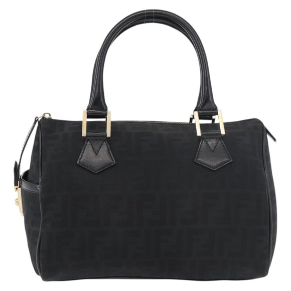 FENDI Zucca Canvas Hand Bag Black Gold Auth ka3961