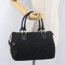 FENDI Zucca Canvas Hand Bag Black Gold Auth ka3961-22