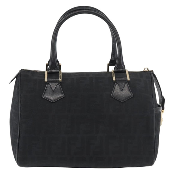 FENDI Zucca Canvas Hand Bag Black Gold Auth ka3961