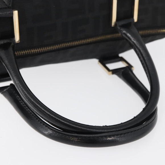 FENDI Zucca Canvas Hand Bag Black Gold Auth ka3961