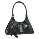 PRADA Hand Bag Leather Black Silver Auth ka3962SAM-1