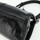 PRADA Hand Bag Leather Black Silver Auth ka3962SAM-12