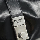 PRADA Hand Bag Leather Black Silver Auth ka3962SAM-15