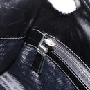 PRADA Hand Bag Leather Black Silver Auth ka3962SAM-20