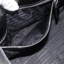 PRADA Hand Bag Leather Black Silver Auth ka3962SAM-21