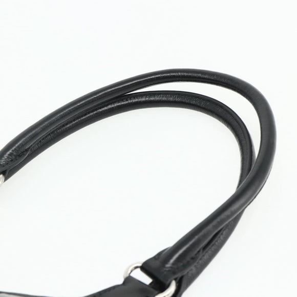 PRADA Hand Bag Leather Black Silver Auth ka3962SAM