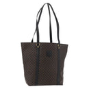 CELINE Macadam Canvas Tote Bag PVC Leather Black Gold Auth ka3966A-1