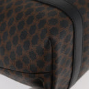 CELINE Macadam Canvas Tote Bag PVC Leather Black Gold Auth ka3966A-10