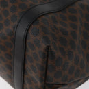 CELINE Macadam Canvas Tote Bag PVC Leather Black Gold Auth ka3966A-11