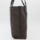 CELINE Macadam Canvas Tote Bag PVC Leather Black Gold Auth ka3966A-5