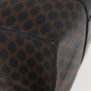 CELINE Macadam Canvas Tote Bag PVC Leather Black Gold Auth ka3968-9