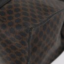 CELINE Macadam Canvas Tote Bag PVC Leather Black Gold Auth ka3968-14
