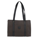 CELINE Macadam Canvas Tote Bag PVC Leather Black Gold Auth ka3968-13