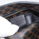 CELINE Macadam Canvas Tote Bag PVC Leather Black Gold Auth ka3968-12