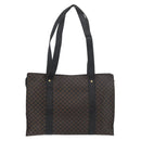 CELINE Macadam Canvas Tote Bag PVC Leather Black Gold Auth ka3968-2