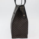 CELINE Macadam Canvas Tote Bag PVC Leather Black Gold Auth ka3968-3