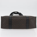 CELINE Macadam Canvas Tote Bag PVC Leather Black Gold Auth ka3968-5